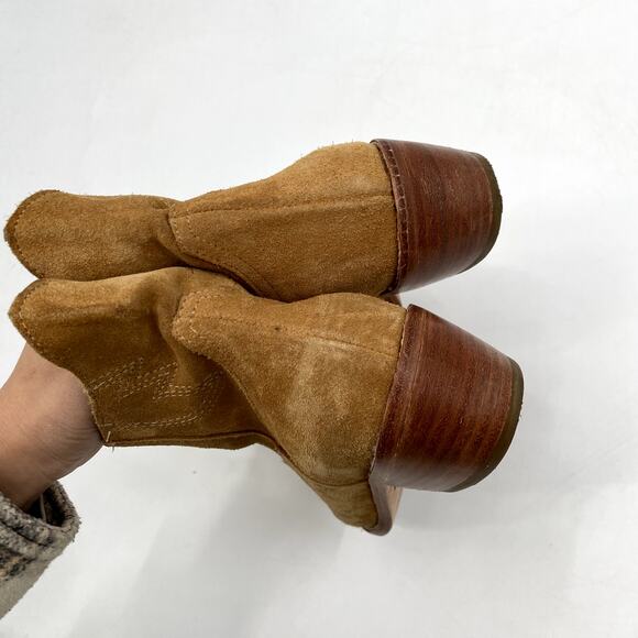 Prune Tan Suede Cowboy Booties - Picture 6 of 8